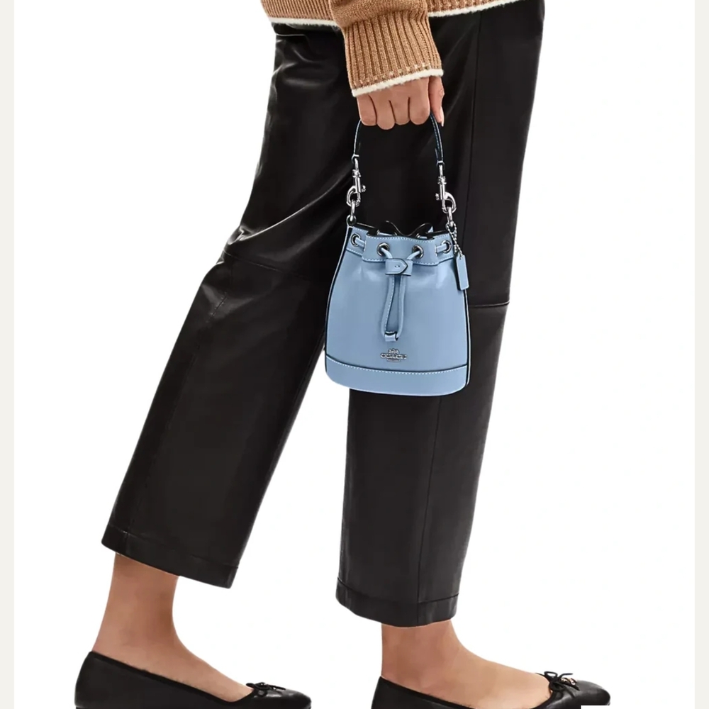 COACH Blue Mini Bucket Bag Crossbody